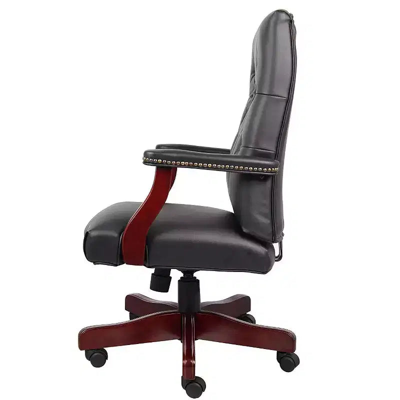 HomeStock 41 in.H Adjustable Height Black Caresoft Seat Material with Casters/Wheels Office Chairs