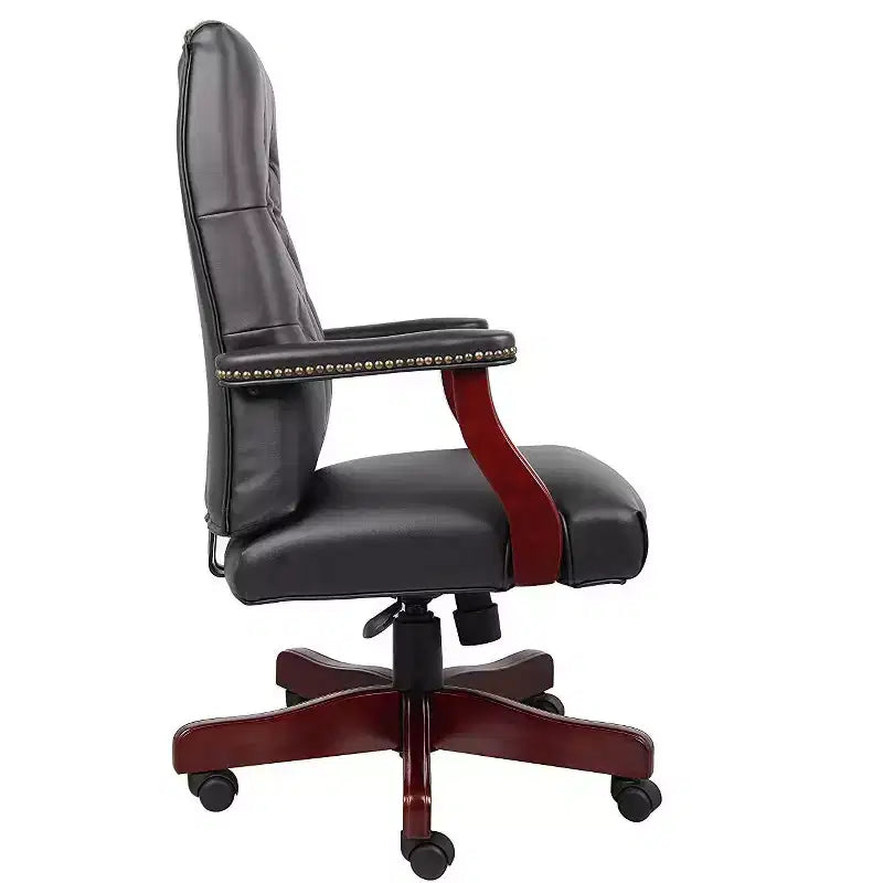 HomeStock 41 in.H Adjustable Height Black Caresoft Seat Material with Casters/Wheels Office Chairs