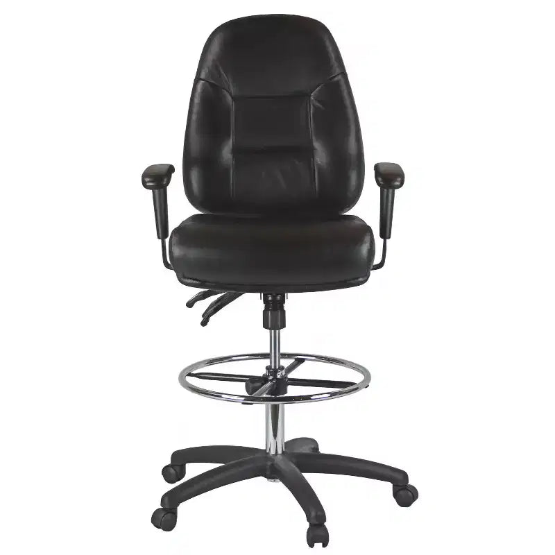 HomeStock 40.75 in.H Adjustable Height Black Foam Seat Material with Casters/Wheels Office Chairs