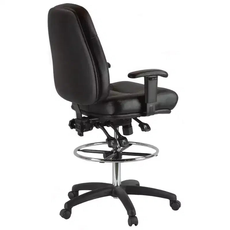 HomeStock 40.75 in.H Adjustable Height Black Foam Seat Material with Casters/Wheels Office Chairs