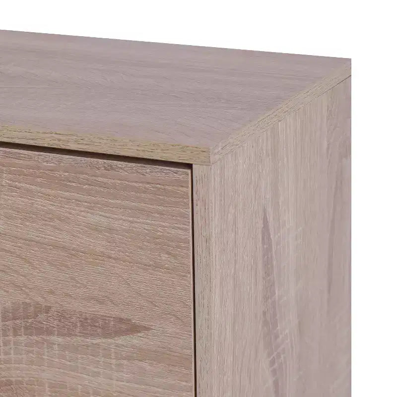 GDFStudio Enzo Modern 24 Wooden Shoe Storage Cabinet with Silver Handles and 3 Flip Drawers