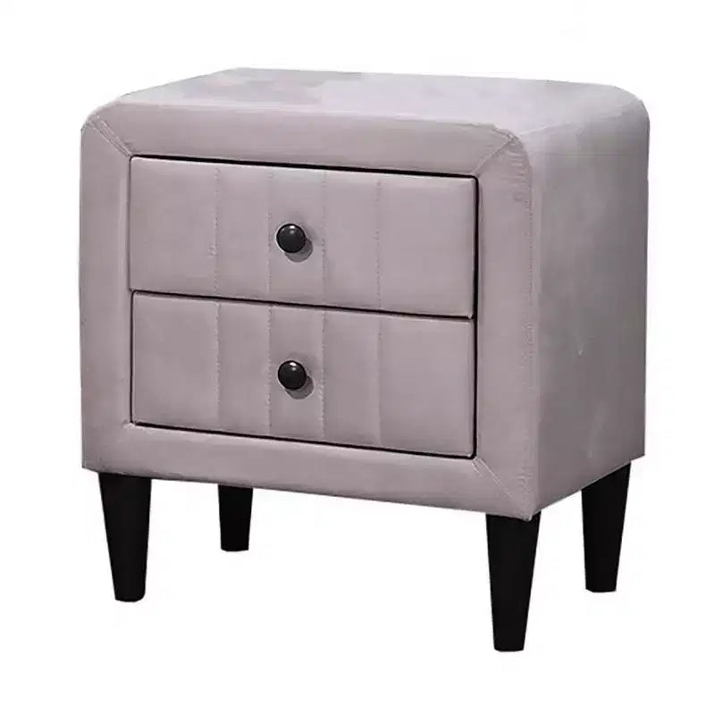 Royal Hampton Nightstand, 2 Drawers, 22 Inch Upholstered in Light Pink Velvet