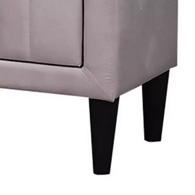 Royal Hampton Nightstand, 2 Drawers, 22 Inch Upholstered in Light Pink Velvet