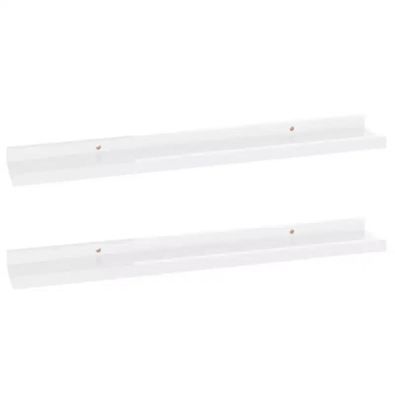 Wall Shelf Set of 2 High gloss white MDF 23.6x3.5x1.2 in