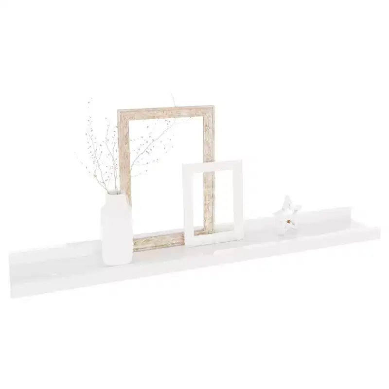 Wall Shelf Set of 2 High gloss white MDF 23.6x3.5x1.2 in