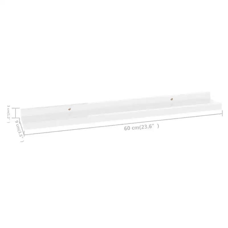 Wall Shelf Set of 2 High gloss white MDF 23.6x3.5x1.2 in