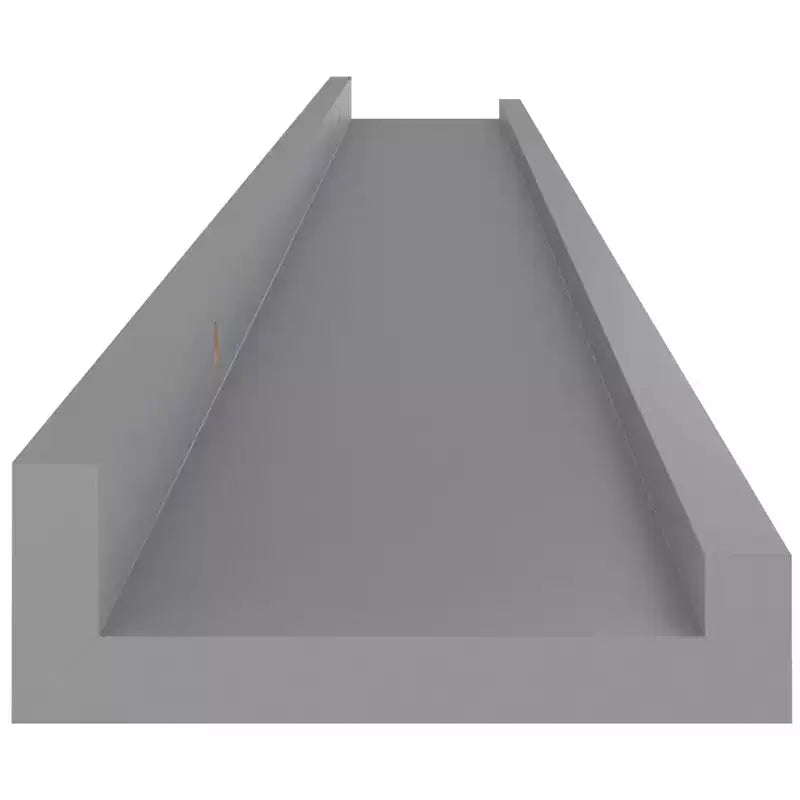 Wall Shelf Set of 4 Grey MDF Wall Shelf Rectangular Modern