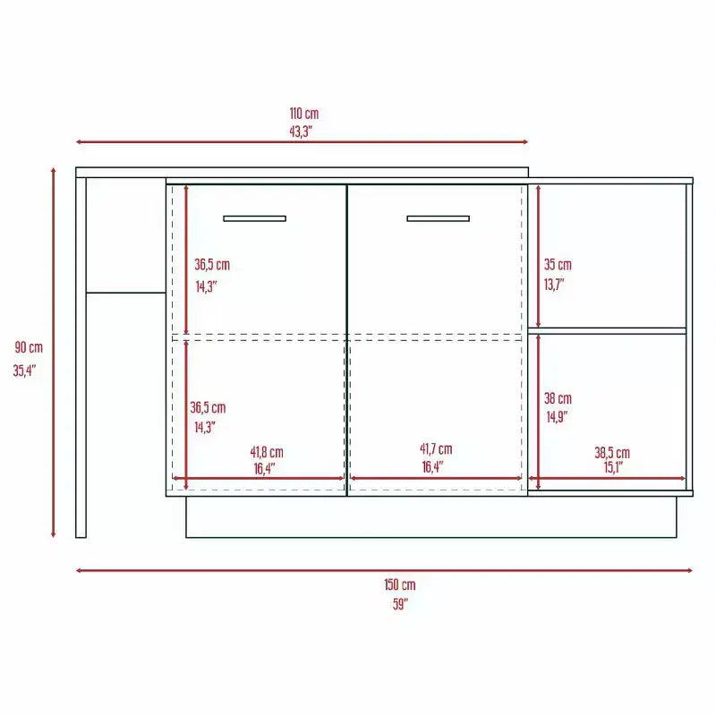 Okak Modern Kitchen Island with Unique Top Design, Kitchen Island Table with 2 Shelves, 1 Drawer and 3 Divisions, Countertop Organizer