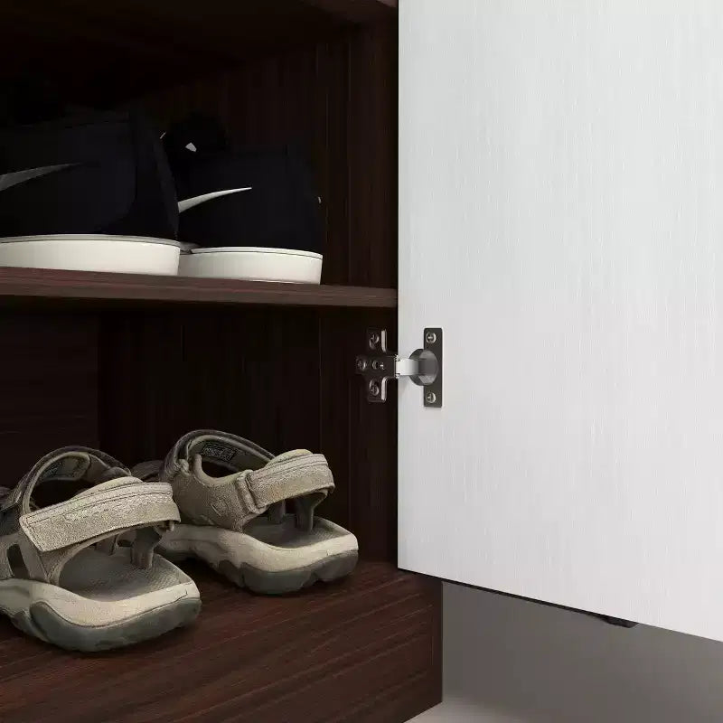 GDFStudio Tyra 31 Modern Wooden 4-Tier Shoe Storage Cabinet with 1 Drawer and Adjustable Shelves