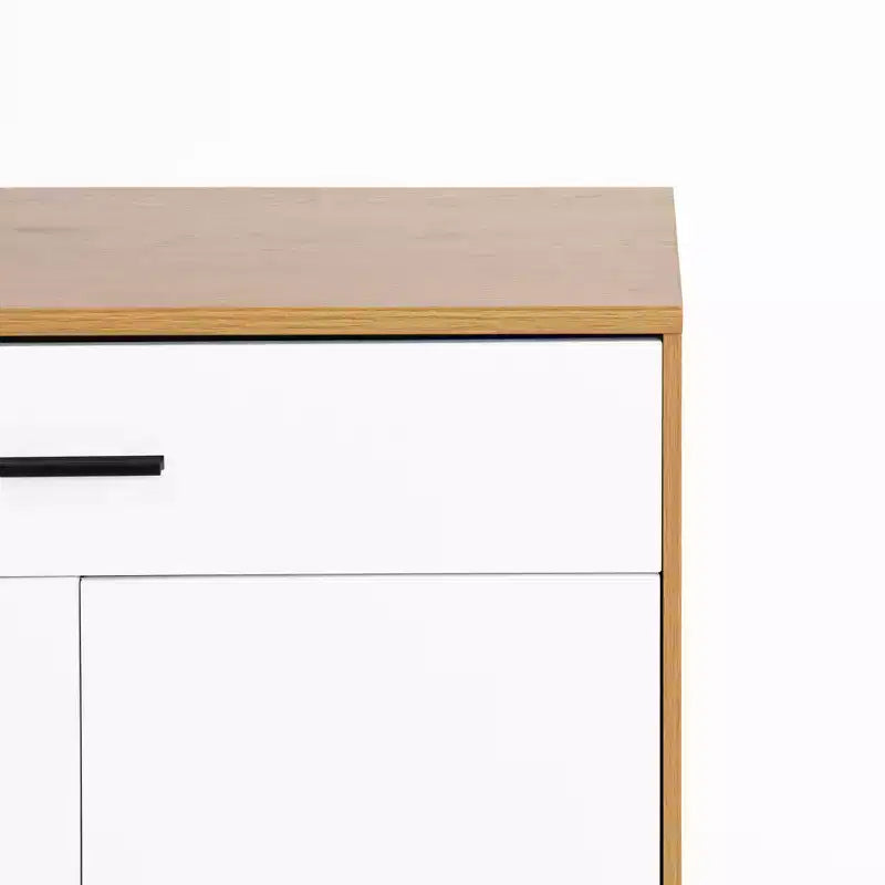 GDFStudio Tyra 31 Modern Wooden 4-Tier Shoe Storage Cabinet with 1 Drawer and Adjustable Shelves