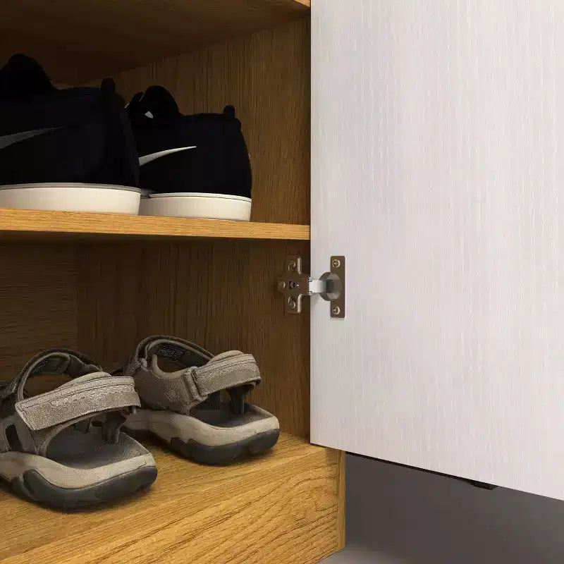 GDFStudio Tyra 31 Modern Wooden 4-Tier Shoe Storage Cabinet with 1 Drawer and Adjustable Shelves