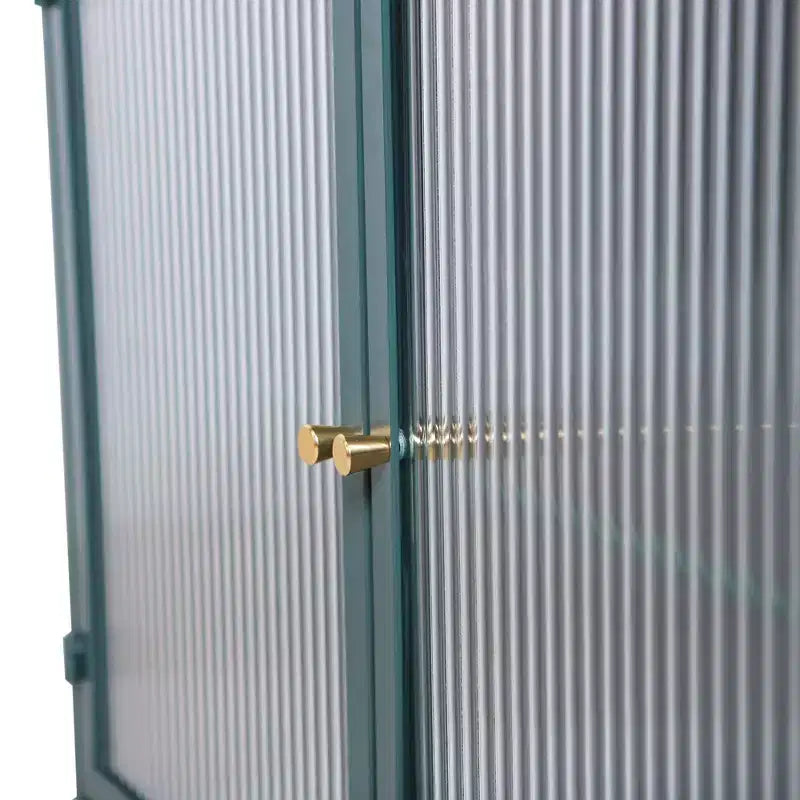 Wall-Mounted Storage Cabinet, Retro Metal Bathroom Cabinet with 2 Glass Doors & Shelves for Bathroom, Kitchen, Living Room & Office