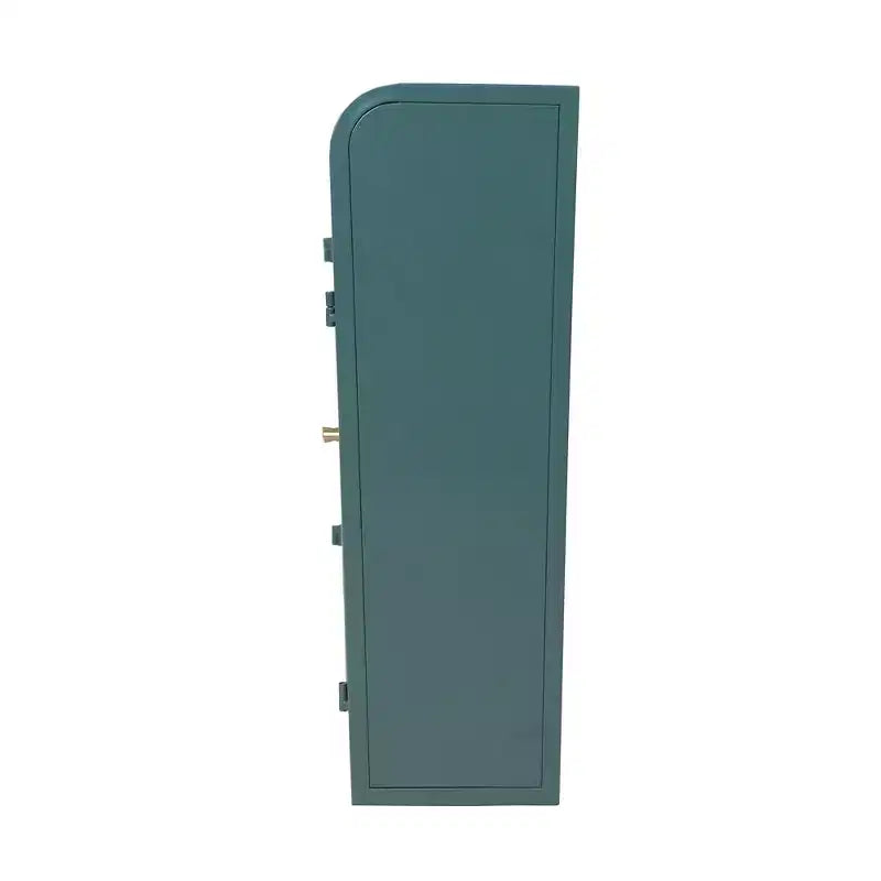 Wall-Mounted Storage Cabinet, Retro Metal Bathroom Cabinet with 2 Glass Doors & Shelves for Bathroom, Kitchen, Living Room & Office