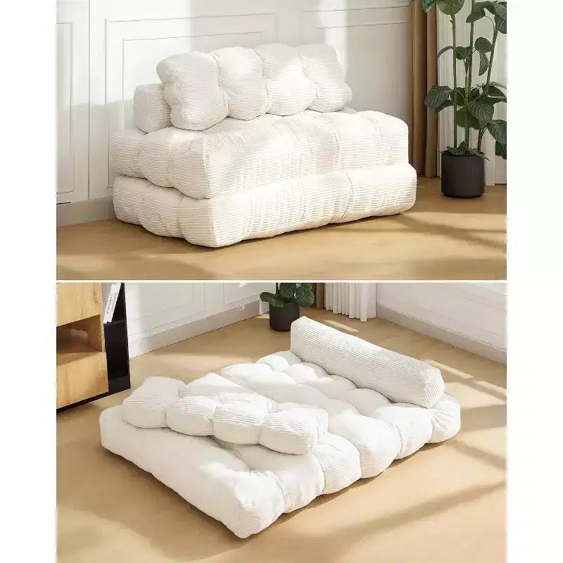 Garvee 3-in-1 Portable Folding Double-Size Sofa Bed Sleeper Chair with Pillow, Convertible Foldable Mattress & Back, Portable Floor Couch