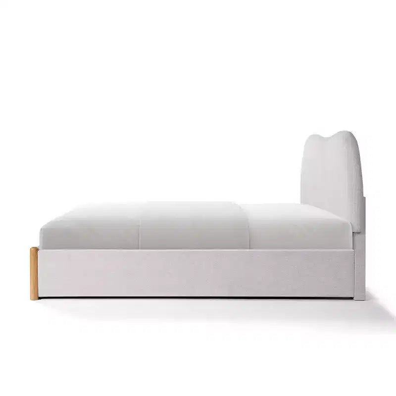 Okak Queen/Full Size Primary Bedroom Bed Frame with Linen Upholstered Headboard,Modern Platform Bed No Box Spring Needed