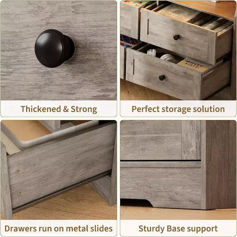Slim 6 Drawer Dresser with Open Shelf, Space Saving Narrow Chest for Nursery Apartment Closet, Finish Modern Storage Organizer, Easy Assembly