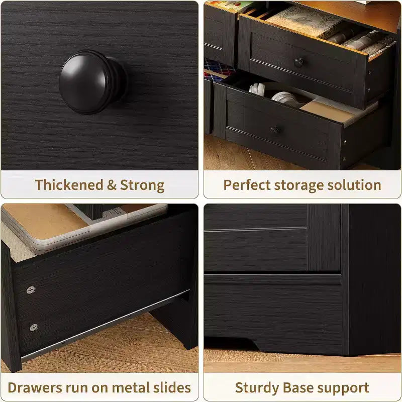 Slim 6 Drawer Dresser with Open Shelf, Space Saving Narrow Chest for Nursery Apartment Closet, Finish Modern Storage Organizer, Easy Assembly