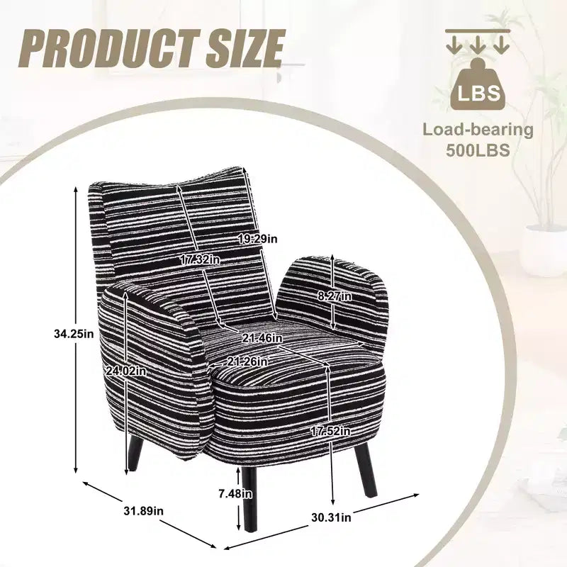 GDFStudio Pira Modern Boucle Upholstered Armchair with Side Storage Pocket