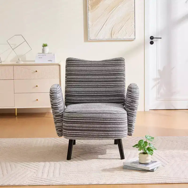 GDFStudio Pira Modern Boucle Upholstered Armchair with Side Storage Pocket