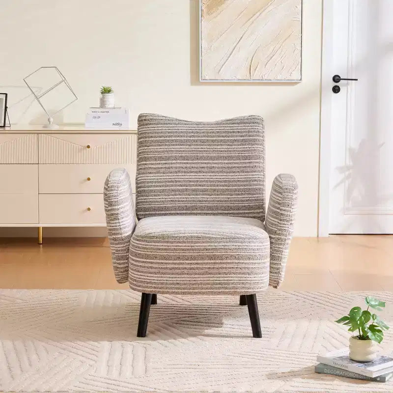 GDFStudio Pira Modern Boucle Upholstered Armchair with Side Storage Pocket