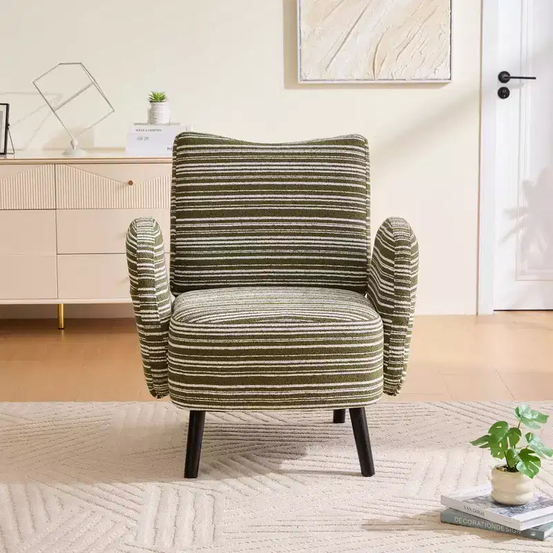 GDFStudio Pira Modern Boucle Upholstered Armchair with Side Storage Pocket