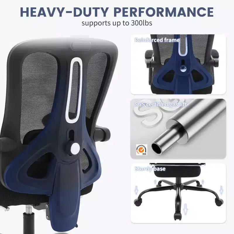 Acekool Ergonomic Office Chair with Wheels, Mesh High Back Desk Chair, Adjustable Height Swivel Computer Chair for Work or Gaming