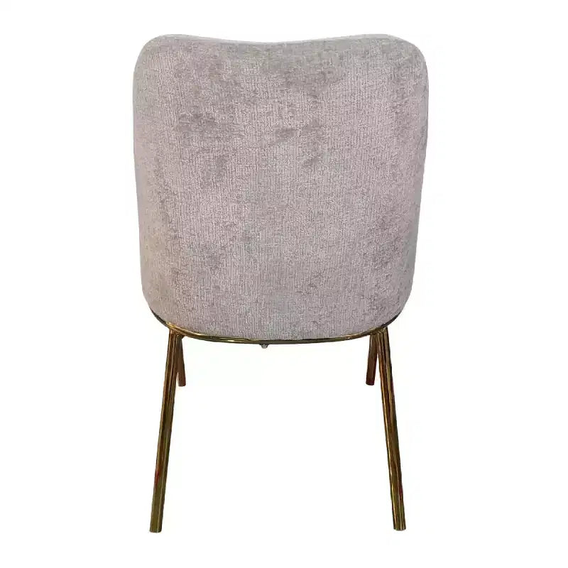 LeisureMod Lumen Dining Chair  Modern Upholstered Kitchen Chair with Gold Steel Legs, Ergonomic Accent Chair