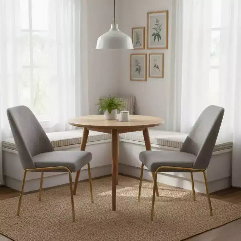 LeisureMod Lumen Dining Chair  Modern Upholstered Kitchen Chair with Gold Steel Legs, Ergonomic Accent Chair