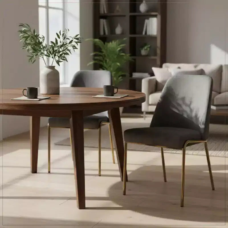 LeisureMod Lumen Dining Chair  Modern Upholstered Kitchen Chair with Gold Steel Legs, Ergonomic Accent Chair