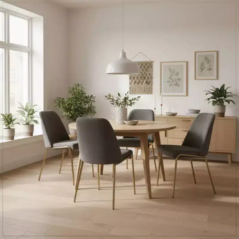 LeisureMod Lumen Dining Chair  Modern Upholstered Kitchen Chair with Gold Steel Legs, Ergonomic Accent Chair