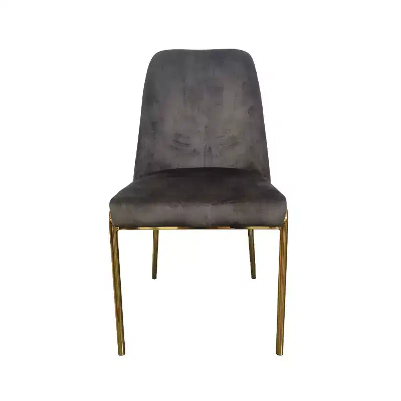 LeisureMod Lumen Dining Chair  Modern Upholstered Kitchen Chair with Gold Steel Legs, Ergonomic Accent Chair