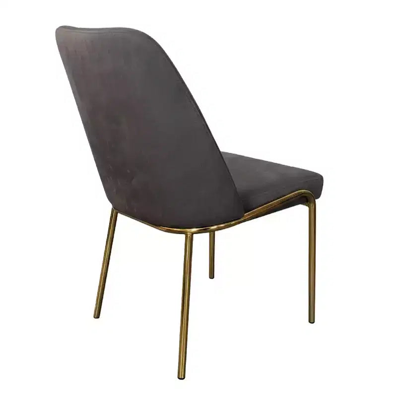 LeisureMod Lumen Dining Chair  Modern Upholstered Kitchen Chair with Gold Steel Legs, Ergonomic Accent Chair