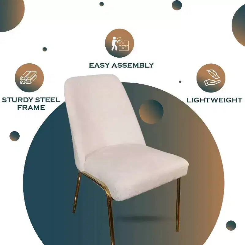LeisureMod Lumen Dining Chair  Modern Upholstered Kitchen Chair with Gold Steel Legs, Ergonomic Accent Chair