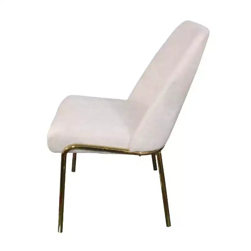 LeisureMod Lumen Dining Chair  Modern Upholstered Kitchen Chair with Gold Steel Legs, Ergonomic Accent Chair