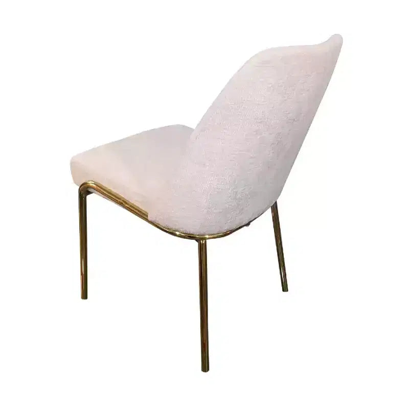 LeisureMod Lumen Dining Chair  Modern Upholstered Kitchen Chair with Gold Steel Legs, Ergonomic Accent Chair