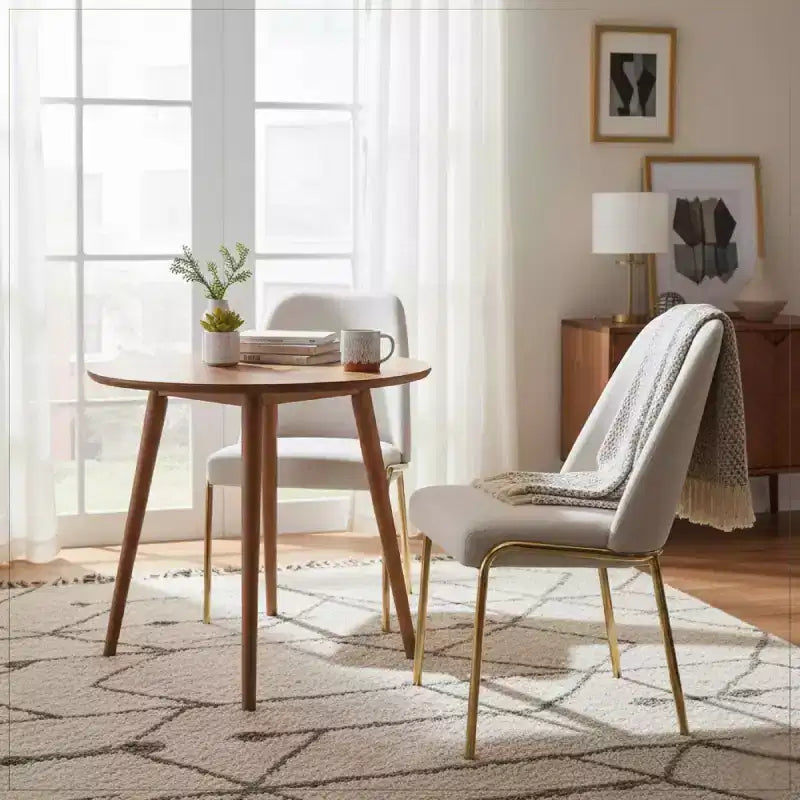 LeisureMod Lumen Dining Chair  Modern Upholstered Kitchen Chair with Gold Steel Legs, Ergonomic Accent Chair