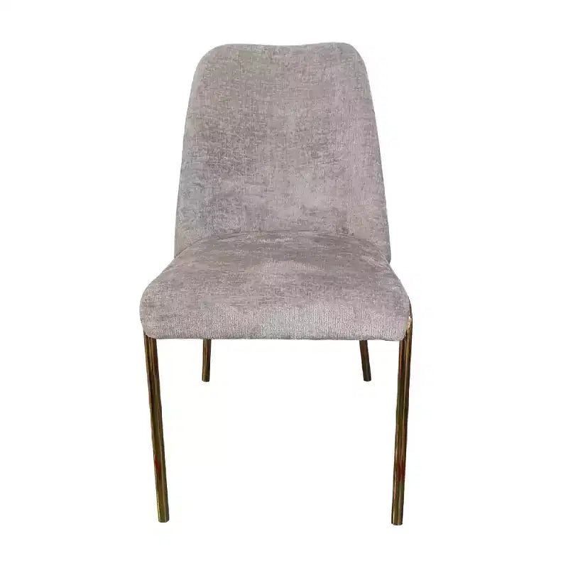 LeisureMod Lumen Dining Chair  Modern Upholstered Kitchen Chair with Gold Steel Legs, Ergonomic Accent Chair