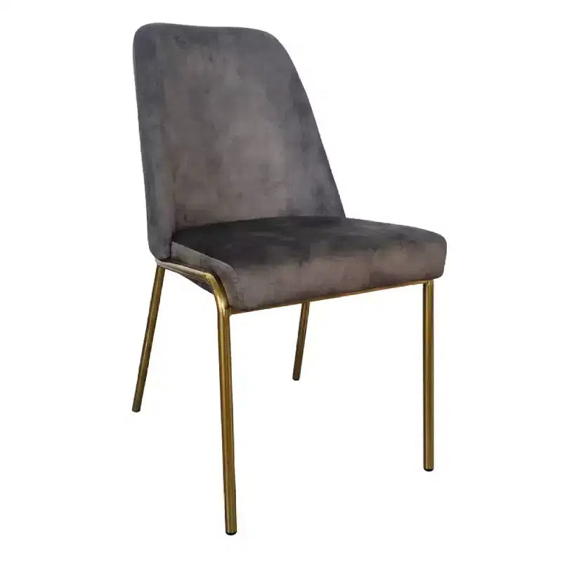 LeisureMod Lumen Dining Chair  Modern Upholstered Kitchen Chair with Gold Steel Legs, Ergonomic Accent Chair