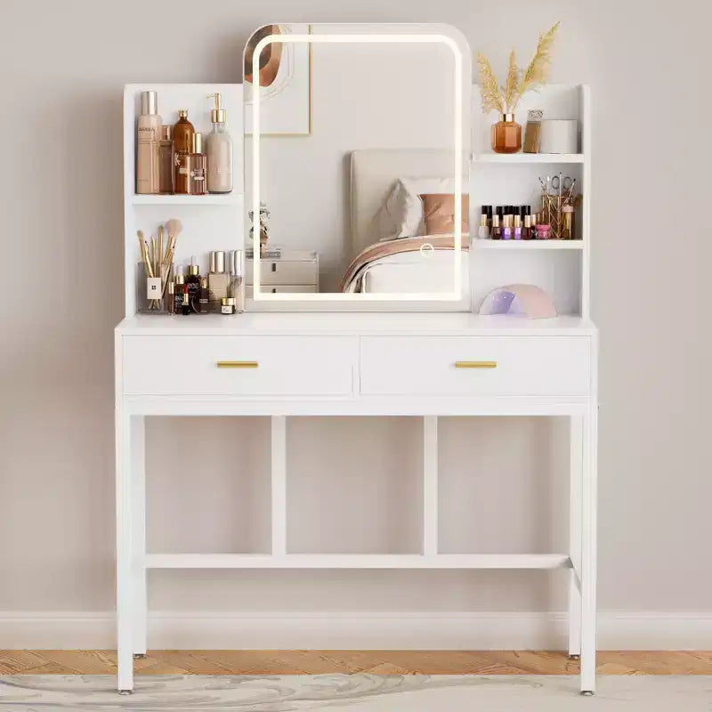 Makeup Vanity with Mirror and Lights, Vanity Table with Drawers