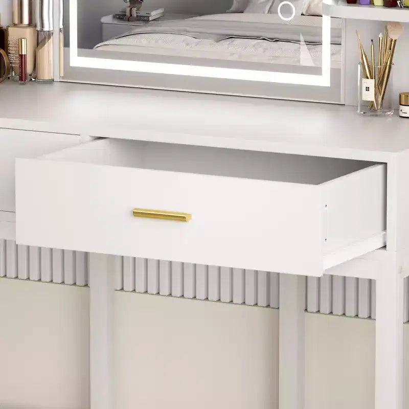 Makeup Vanity with Mirror and Lights, Vanity Table with Drawers