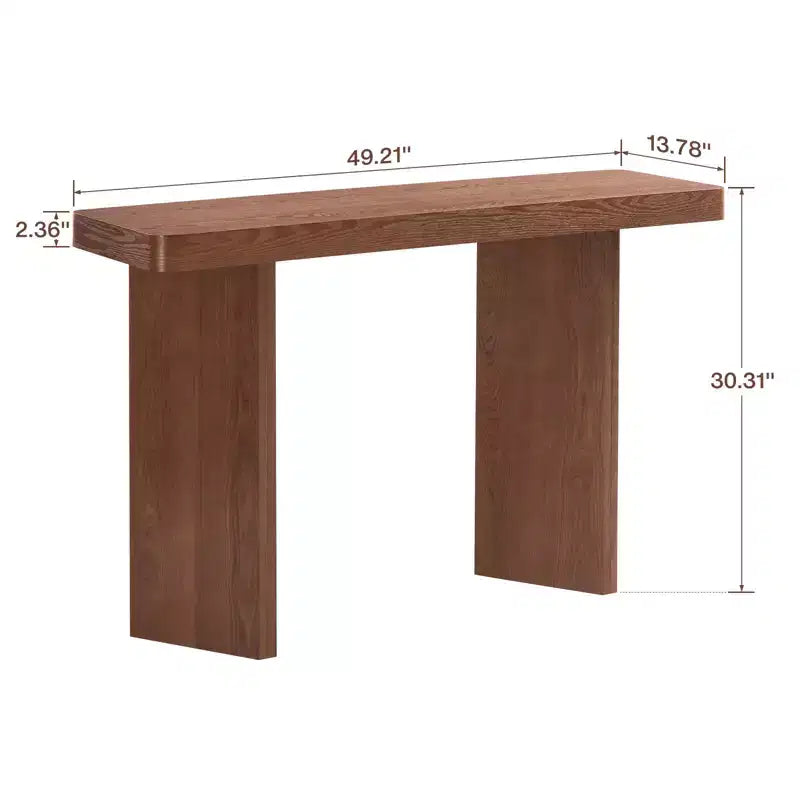 Bekrvio 50 Narrow Console Table, Slim Entryway & Sofa Table with Real Wood Veneer Top, Thickened Sturdy Modern Hallway Console