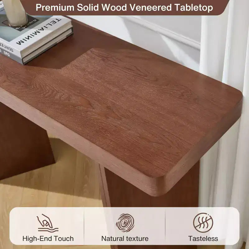 Bekrvio 50 Narrow Console Table, Slim Entryway & Sofa Table with Real Wood Veneer Top, Thickened Sturdy Modern Hallway Console