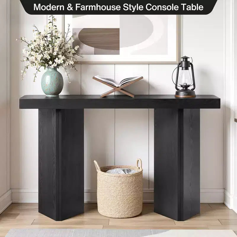 Bekrvio 50 Narrow Console Table, Slim Entryway & Sofa Table with Real Wood Veneer Top, Thickened Sturdy Modern Hallway Console