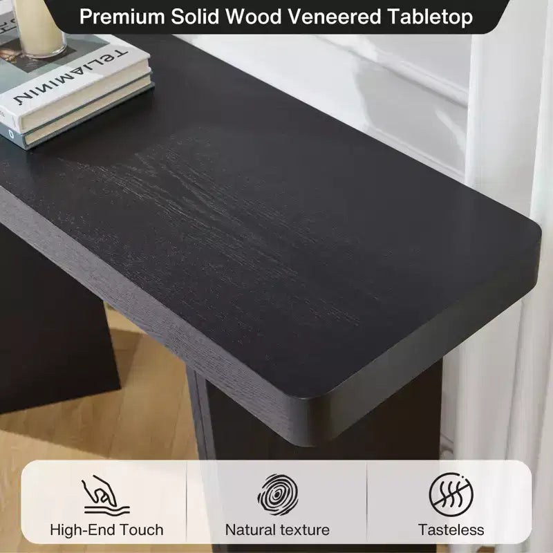 Bekrvio 50 Narrow Console Table, Slim Entryway & Sofa Table with Real Wood Veneer Top, Thickened Sturdy Modern Hallway Console