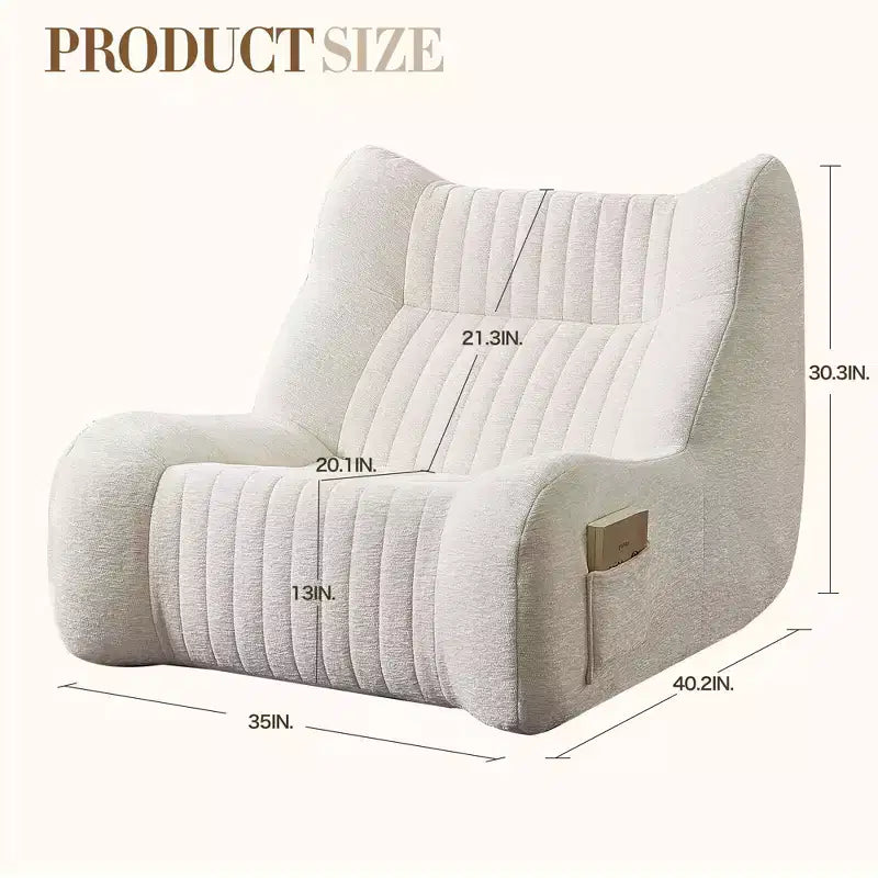 Homy Casa Bean Bag Chair for Adults with Armrests, Chenille Fabric & High-Resilience Foam