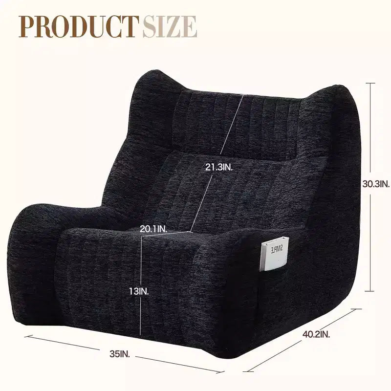 Homy Casa Bean Bag Chair for Adults with Armrests, Chenille Fabric & High-Resilience Foam