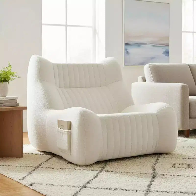 Homy Casa Bean Bag Chair for Adults with Armrests, Chenille Fabric & High-Resilience Foam