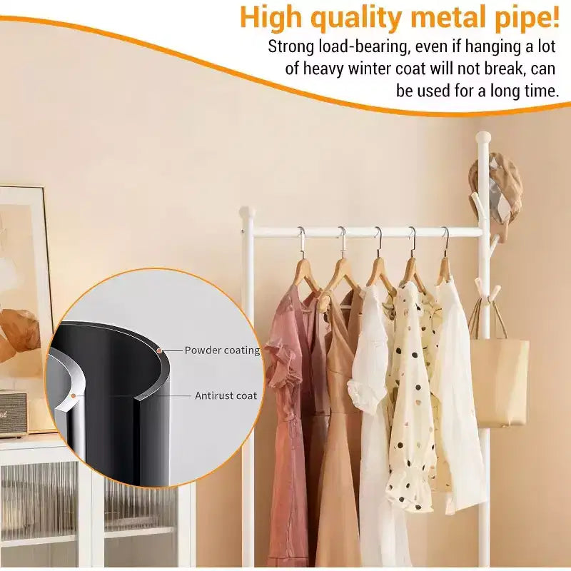 Metal Clothing Rack with Wheels, Rolling Clothes Racks for Hanging Clothes, Moveable Standing Garment Rack Clothes Hanger Racks for Small Space