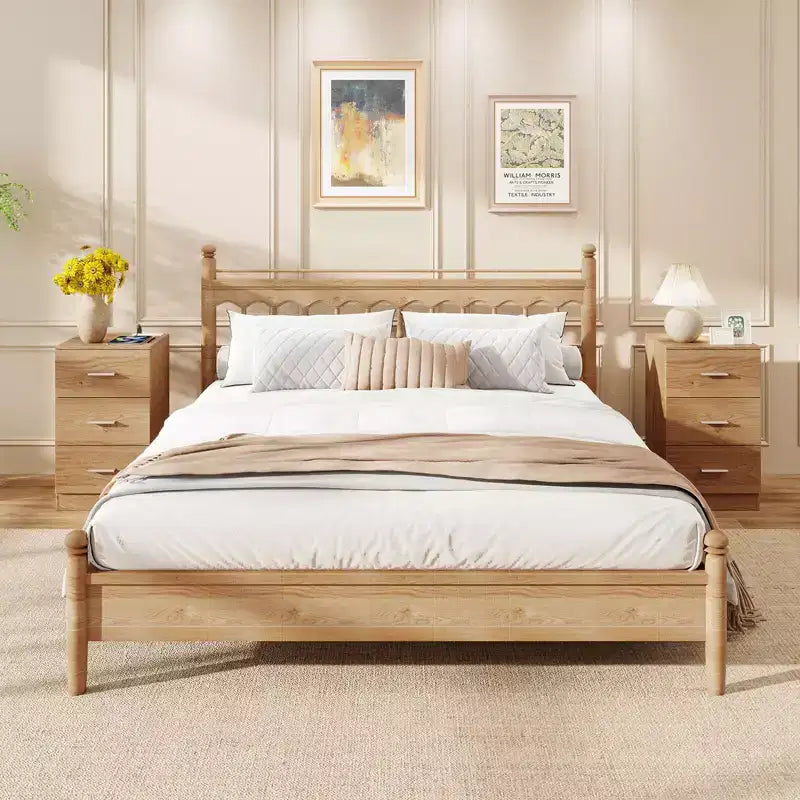 Costway 1/2 PCS Nightstand with Charging Station, 3 Storage Drawers for Bedroom, Living Room White/Black/Natural