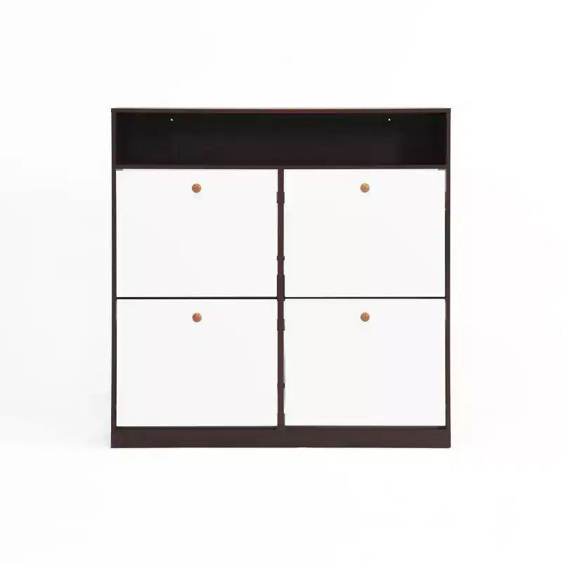 CLIHOME Freestanding Shoe Storage Cabinet with Anti-tip Fitting, Shoe Rack Organizer Cabinet with Wooden Handle